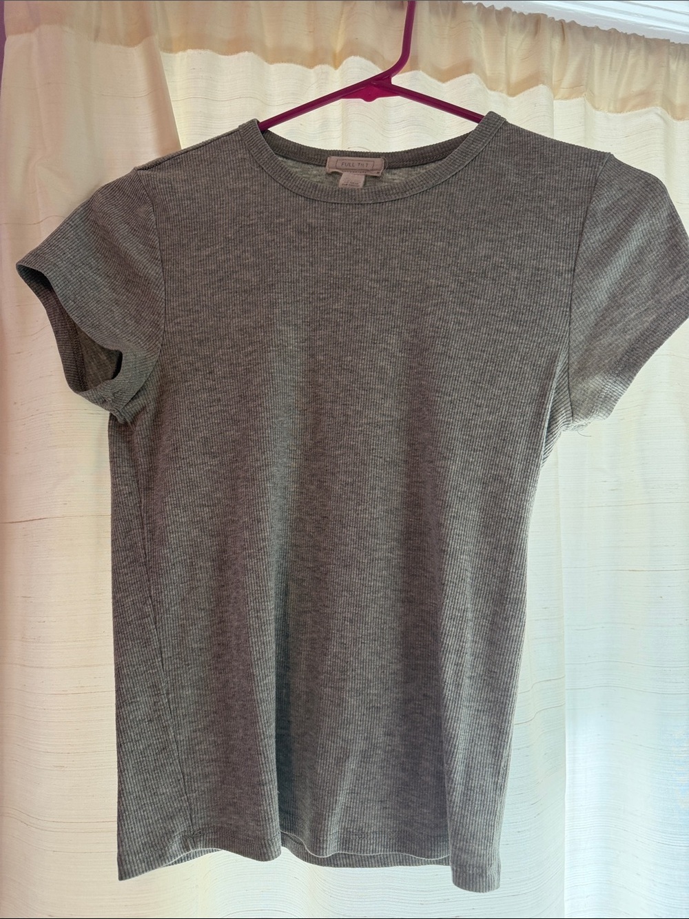 Tilly's Ribbed Short Sleeve Tee - Gray